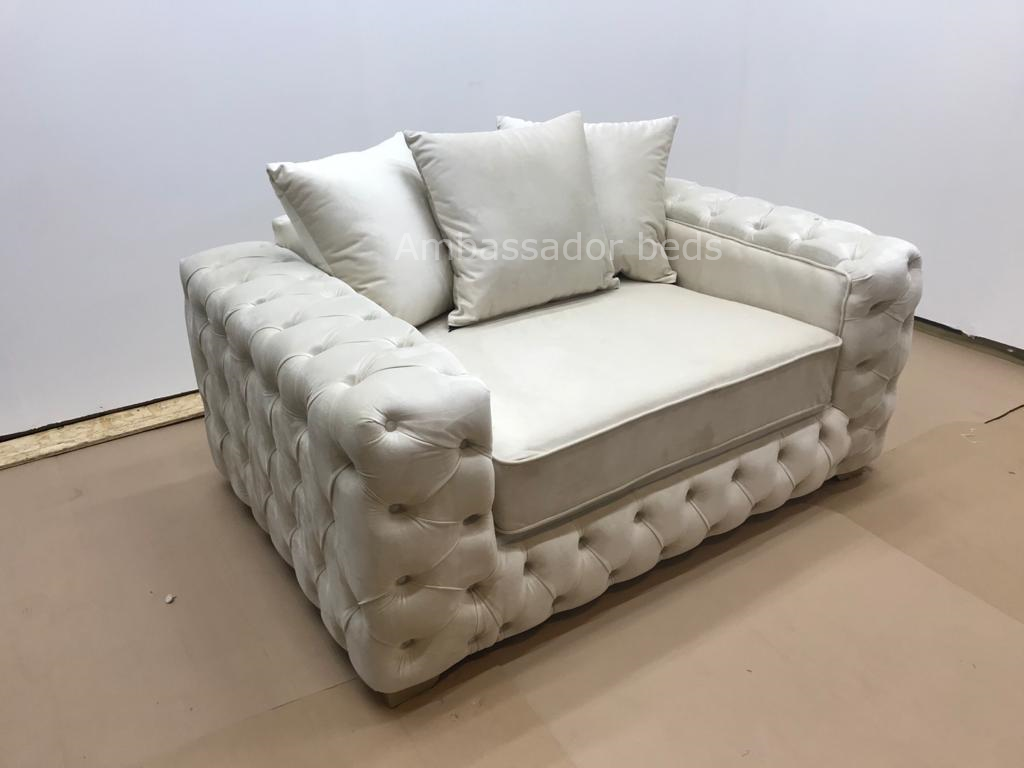 Ashley Chesterfield Upholstered Velvet Scatter back Cushion Sofa