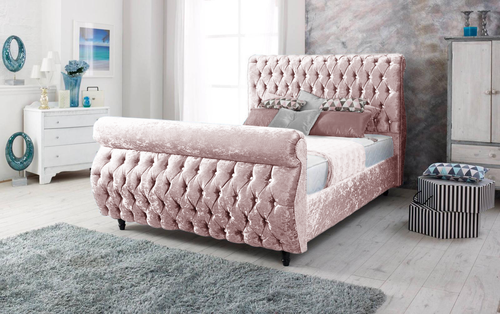 Majestic Swan Bed Roll top head and footboard Estelle Decor