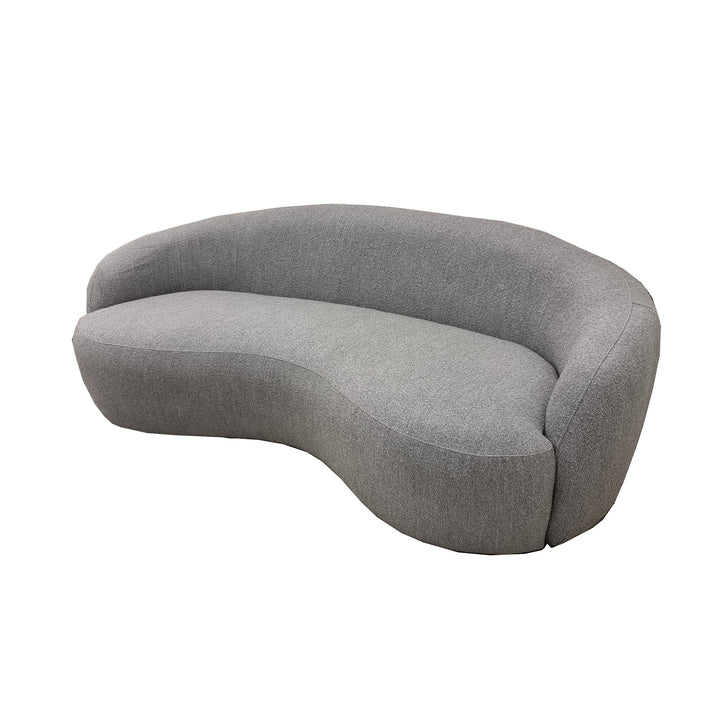 Curved Boucle Teddy Fabric Wave Sofa -Grey Boucle - Estelle Decor