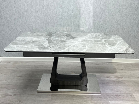 Zermatt Extendable Dining Table Grey Ceramic 160cm to 200cm
