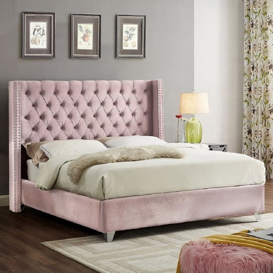 Admiral Thick Wing Back Studded Nail Detail Bed Frame - Estelle Decor