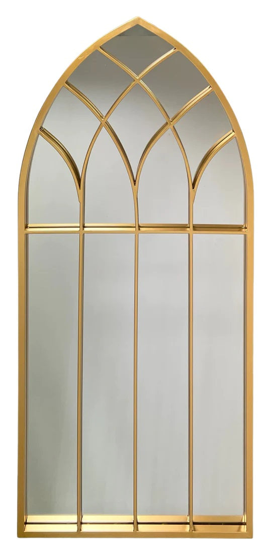 York Gold Arched Retro Wall Mirror - Estelle Decor