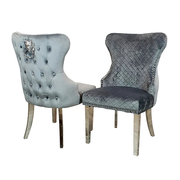 Chelsea Upholstered lion Knocker Dining Chair