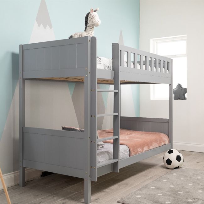 Louis Wooden Bunk Bed in White and Grey - Estelle Decor