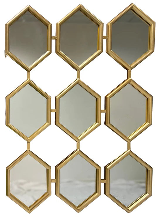 Honeycomb Gold Art Deco Mirror - Estelle Decor