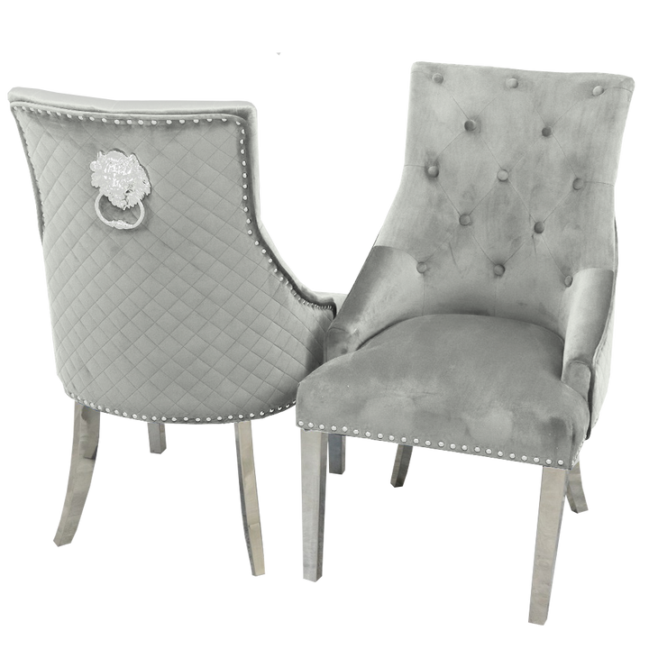 Bentley Upholstered lion knocker  Dining Chair - Estelle Decor