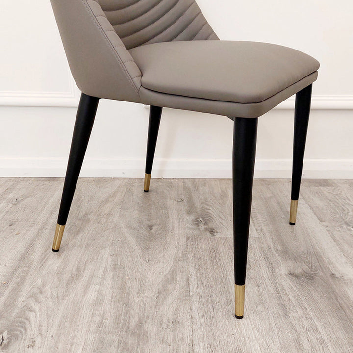 Alba Leather Dining Chair Grey, Tan and Khaki - Estelle Decor