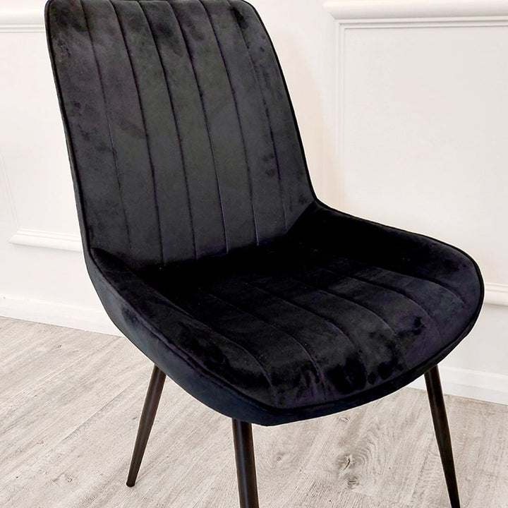 Dido Velvet dining chair Black, Green, Grey, Teal, Cream, Navy - Estelle Decor