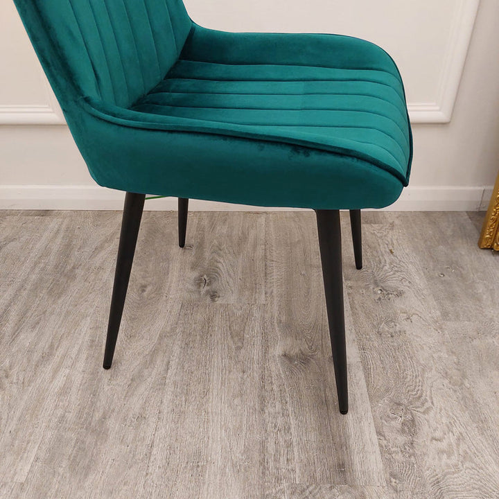 Dido Velvet dining chair Black, Green, Grey, Teal, Cream, Navy - Estelle Decor