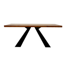 Axel 1.8 Dining Table Solid wood top with Matt Black Metal Legs Modern Art Deco Style - Estelle Decor