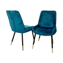 Luna Velvet Quilted Dining Chair Black, Green, Grey, Teal, Cream and Navy - Estelle Decor