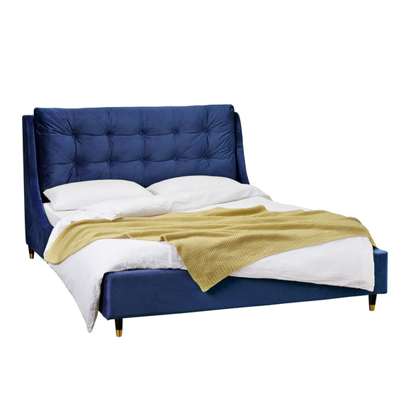 Sloane Cushioned Sloping Wing Back Bed Frame - Estelle Decor