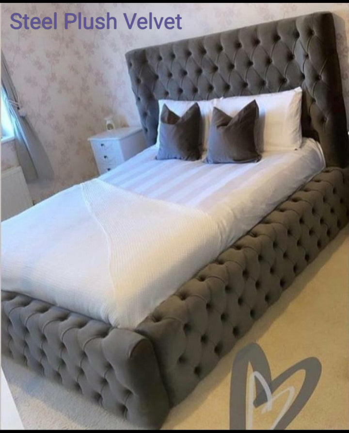 Winged Ambassador Chesterfield Bed Frame. - Estelle Decor