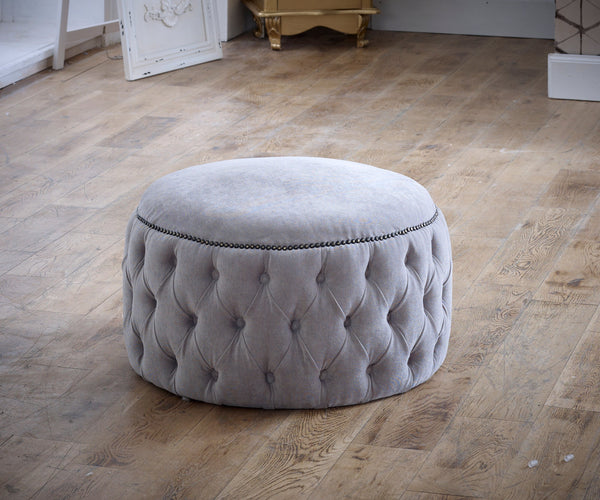 Chesterfield round Upholstered Pouffe - Estelle Decor