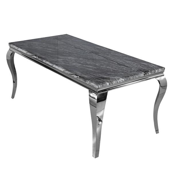 Louis Marble top Dining Table with Long Metal legs - Estelle Decor