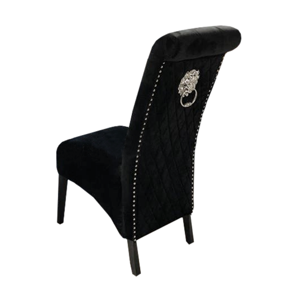 Emma Tall lion knocker Velvet  Dining Chair - Estelle Decor