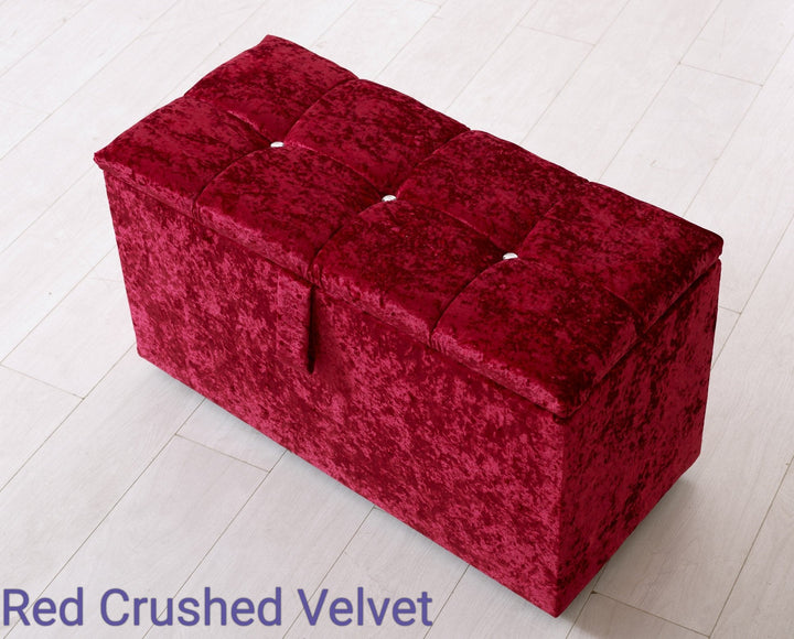 Ottoman Storage Box Upholstered Pouffe - Estelle Decor