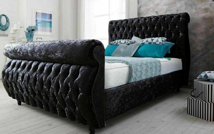 Majestic Swan Bed Roll top head and footboard - Estelle Decor